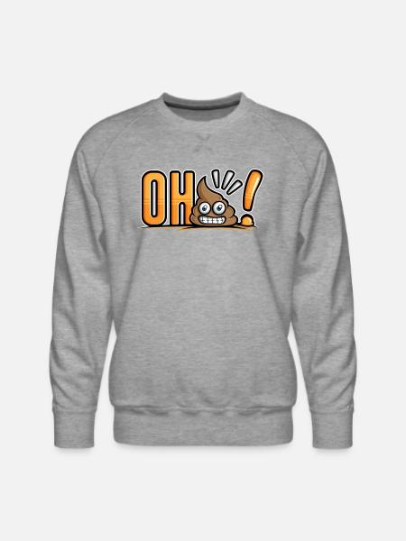 Funny Poop - Men's Premium Sweatshirt - heather grey
