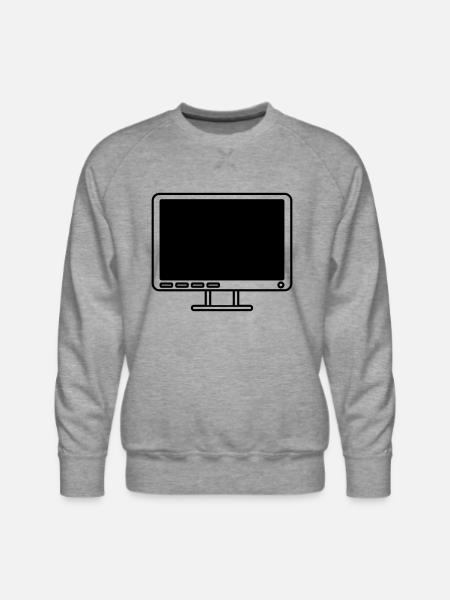 screen display computer icon - Men's Premium Sweatshirt - heather grey