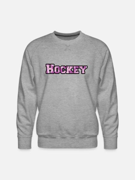 Hockey purple camo - Men's Premium Sweatshirt - heather grey