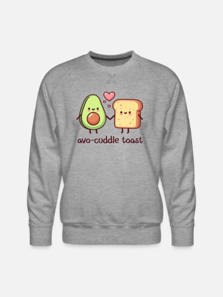 avo-cuddle toast - Men's Premium Sweatshirt - heather grey
