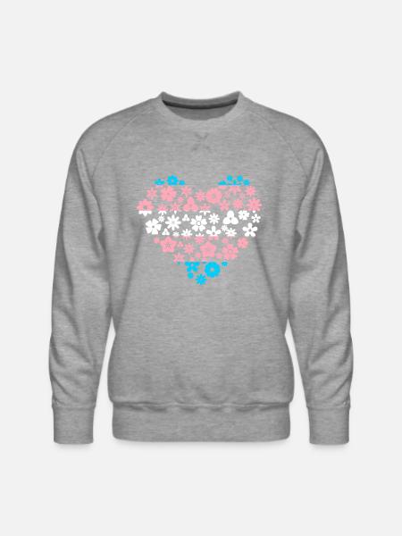 Trans Heart - Men's Premium Sweatshirt - heather grey
