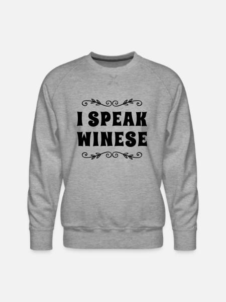 I Speak Wine - Men's Premium Sweatshirt - heather grey