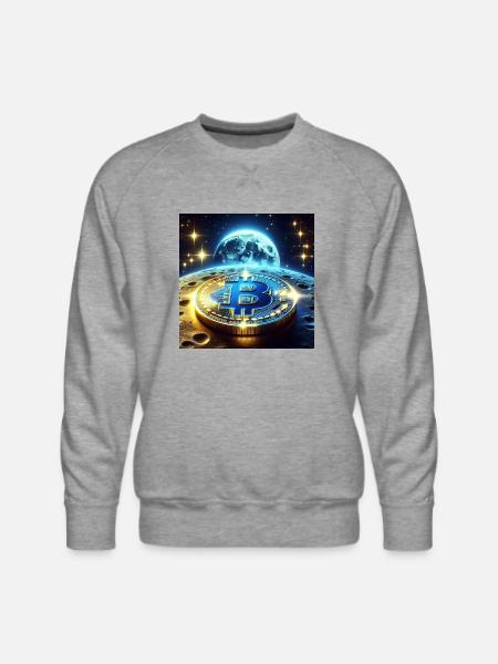 Blue Gold Crypto Coin - Men's Premium Sweatshirt - heather grey