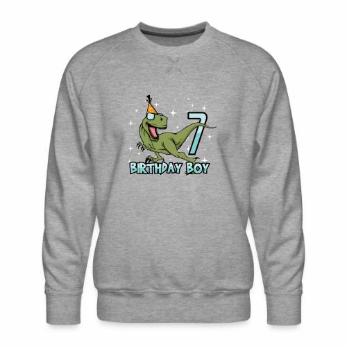 Happy Birthday Boy Dino Dinosaur 7 Gift Idea - Men's Premium Sweatshirt