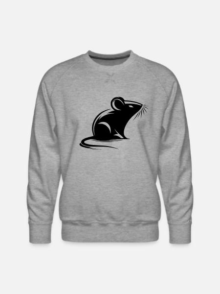 Mouse Drawing Tattoo Style - Men's Premium Sweatshirt - heather grey