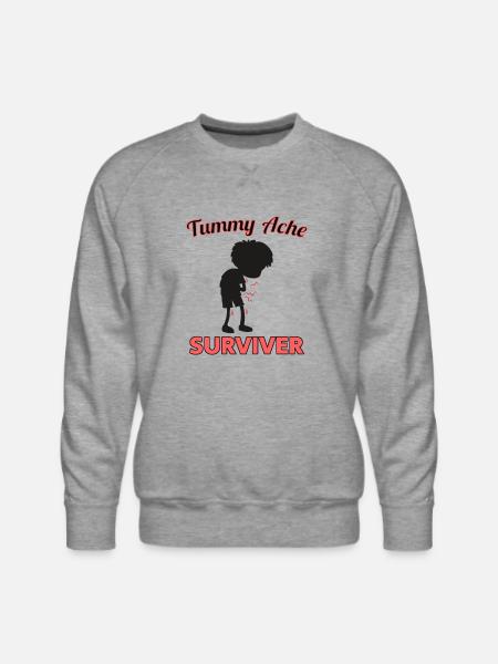 TUMMY ACHE SURVIVER - Men's Premium Sweatshirt - heather grey