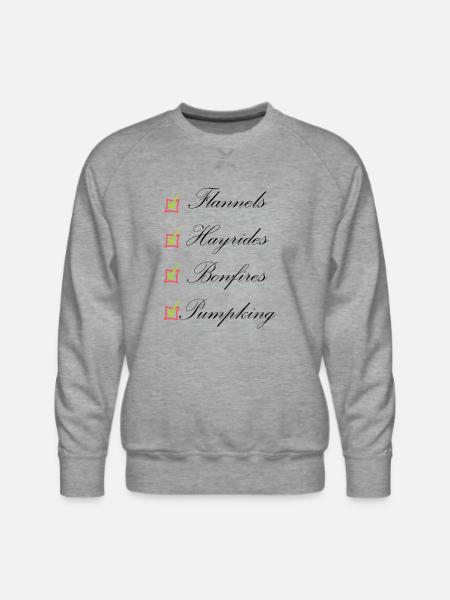 Flannels Hayride Bonfires Pumpking - Men's Premium Sweatshirt - heather grey