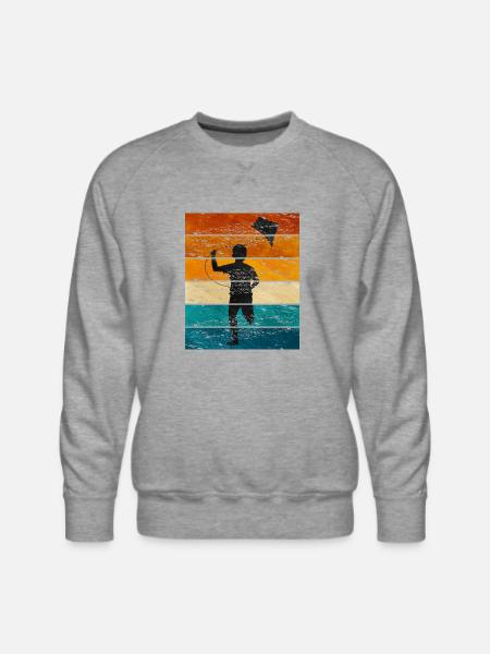 Kite Flying - Men's Premium Sweatshirt - heather grey
