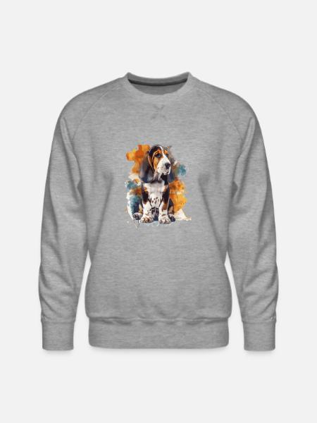 Basset Hound - Men's Premium Sweatshirt - heather grey