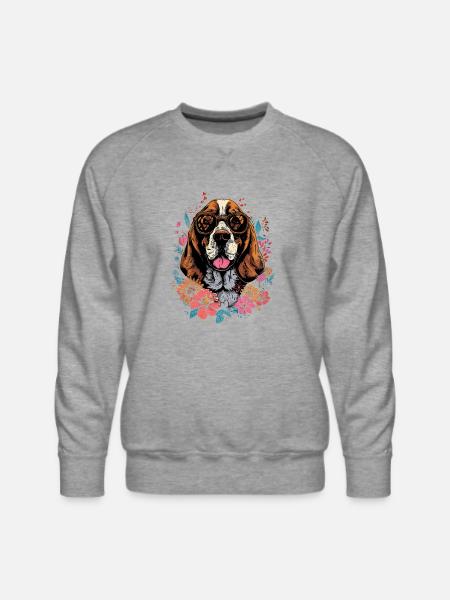Basset Hound - Men's Premium Sweatshirt - heather grey