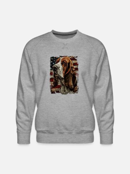 Basset Hound - Men's Premium Sweatshirt - heather grey