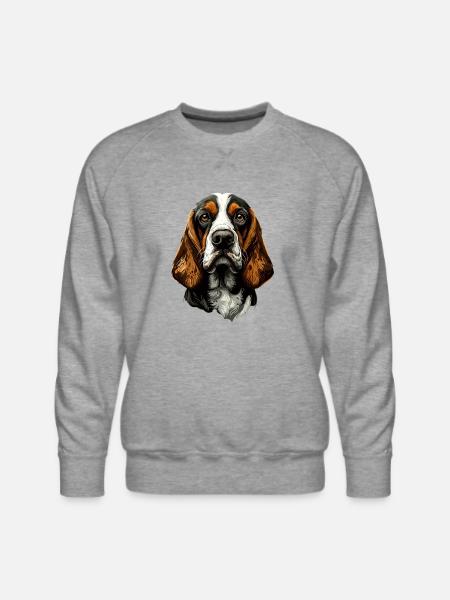 Basset Hound - Men's Premium Sweatshirt - heather grey