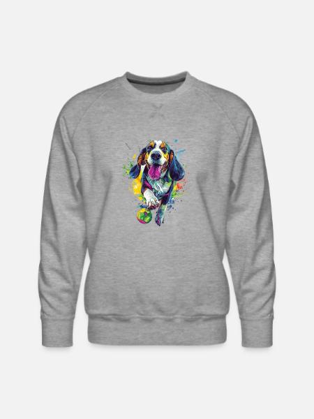 Basset Hound - Men's Premium Sweatshirt - heather grey