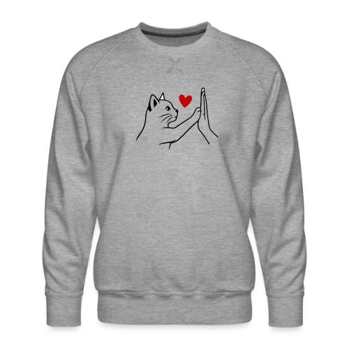 Cat Lover High-Five T-Shirt - Men's Premium Sweatshirt