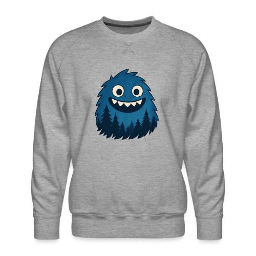 Whimsical Blue Forest Monster – Cute Cartoon Night - Men's Premium Sweatshirt