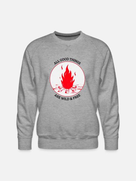 Bonfire in the wild - Men's Premium Sweatshirt - heather grey