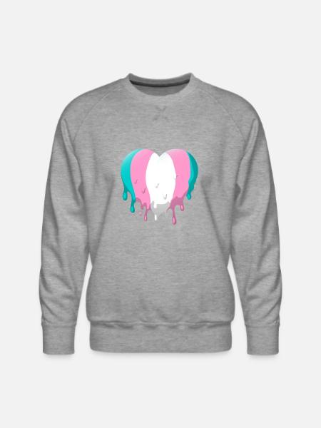 Trans Heart - Men's Premium Sweatshirt - heather grey