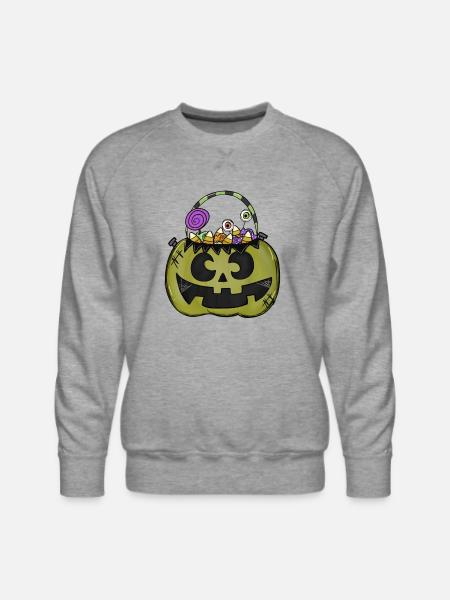 Halloween Bucket - Men's Premium Sweatshirt - heather grey