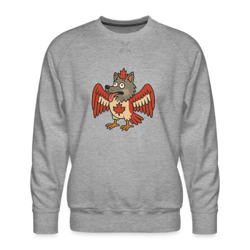Maple-Mad Wolfbird – Quirky Canadian Creature - Men's Premium Sweatshirt