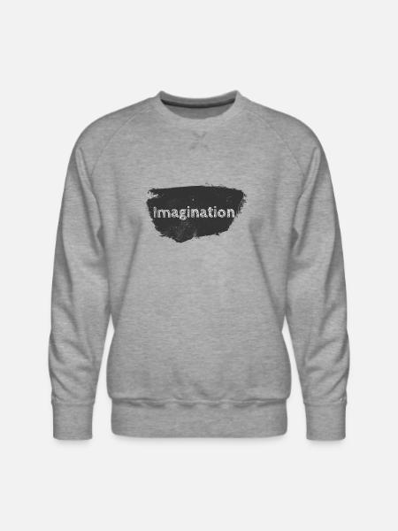 "Imagination" chalkboard - Men's Premium Sweatshirt - heather grey