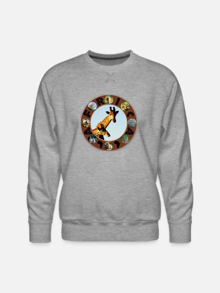 blue sky giraffe africa circle - Men's Premium Sweatshirt - heather grey