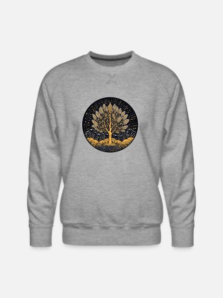 Silver Leaf Tree - Men's Premium Sweatshirt - heather grey