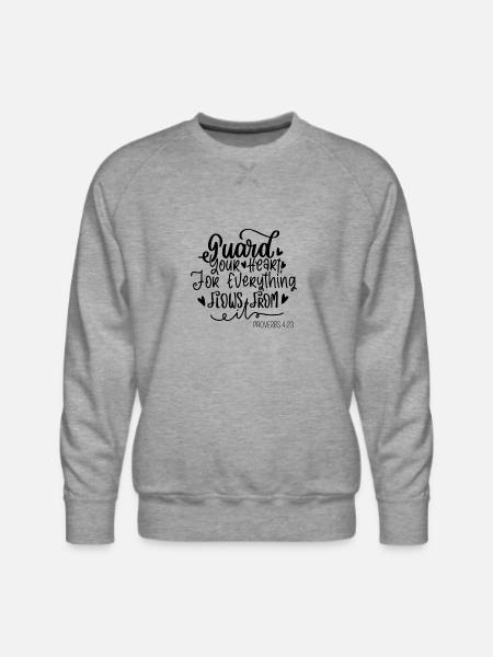Guard your heart - Men's Premium Sweatshirt - heather grey