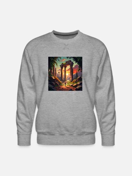 Exploring Ancient Ruins - Men's Premium Sweatshirt - heather grey