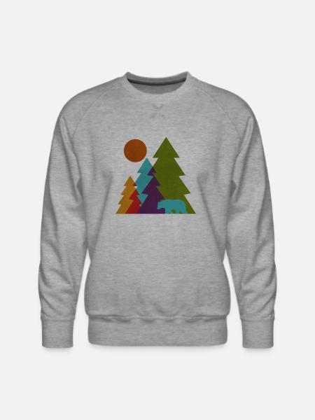 Pine Trees - Men's Premium Sweatshirt - heather grey