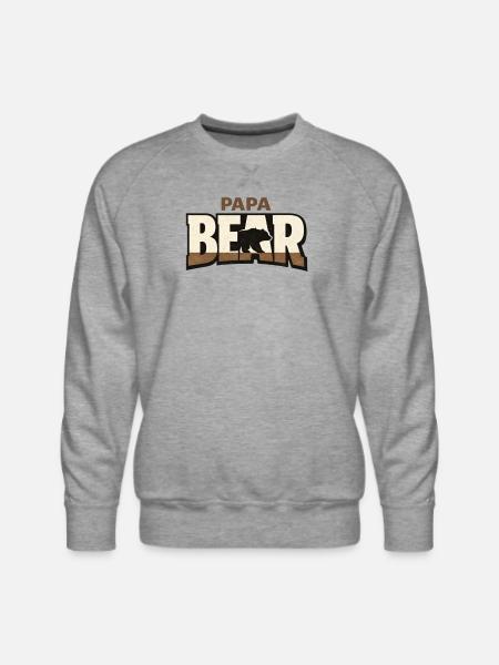 Papa Bear Rustic Logo - Men's Premium Sweatshirt - heather grey