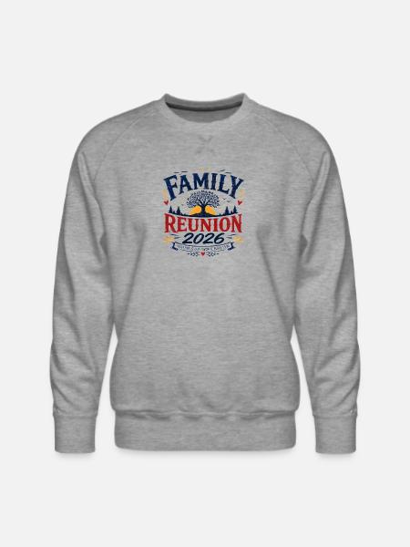 Family Reunion 2026 Emblem Design - Men's Premium Sweatshirt - heather grey