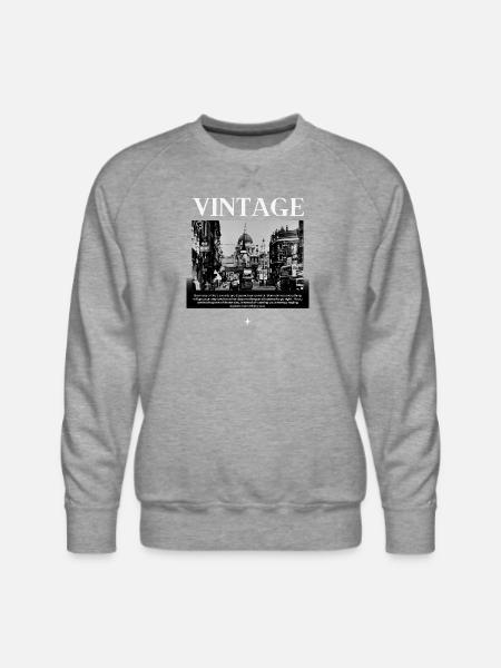 Timeless Mono Streetscape - Men's Premium Sweatshirt - heather grey