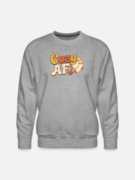 Cozy AF Autumn Socks - Men's Premium Sweatshirt - heather grey
