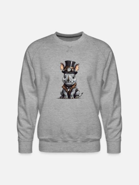 Well-dressed rhinoceros - Men's Premium Sweatshirt - heather grey
