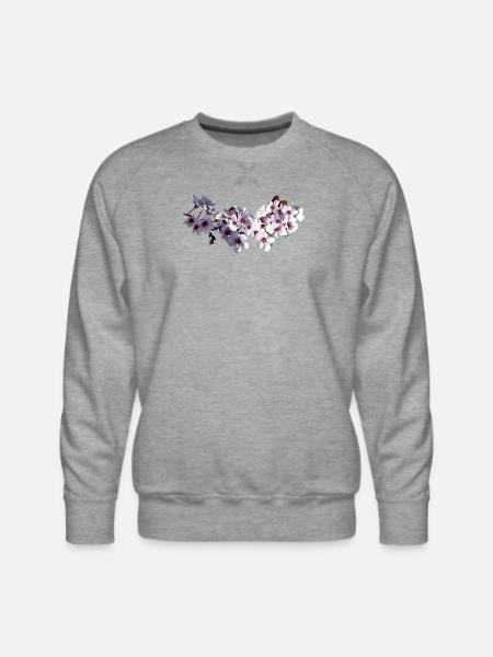 Sprig of Cherry Blossoms - Men's Premium Sweatshirt - heather grey