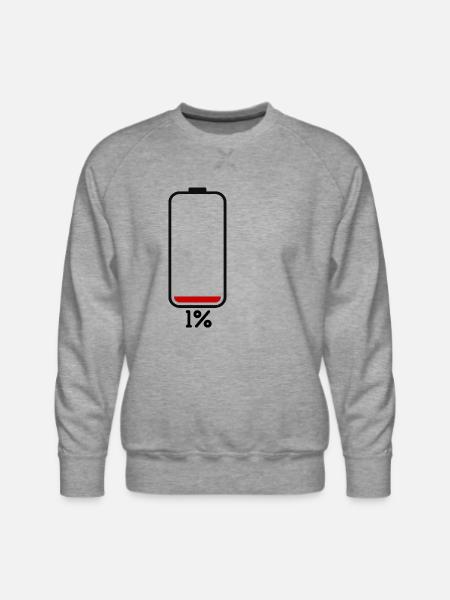 1 Low Battery 1 - Men's Premium Sweatshirt - heather grey