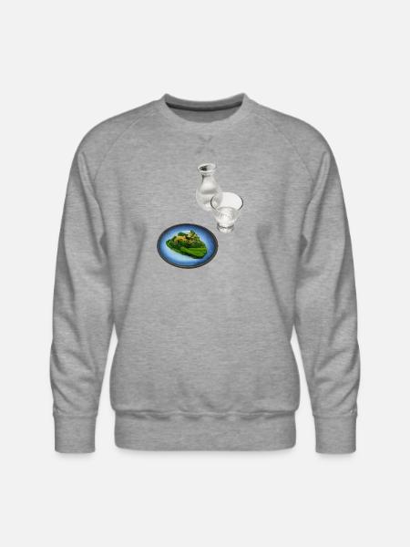 Sake with Spinach - Men's Premium Sweatshirt - heather grey