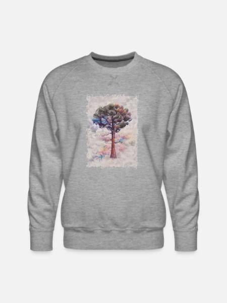 Australian pine tree painting - Men's Premium Sweatshirt - heather grey