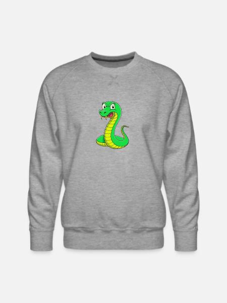 Disgusted Serpent: A Snaky Expression - Men's Premium Sweatshirt - heather grey