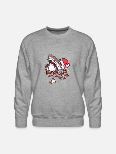 Jolly St Nick Shark - Men's Premium Sweatshirt - heather grey