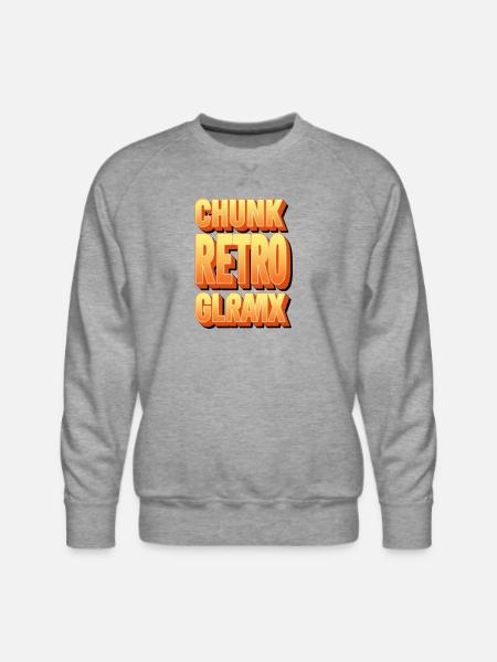 Chunk Retro Glow Glyph - Men's Premium Sweatshirt - heather grey