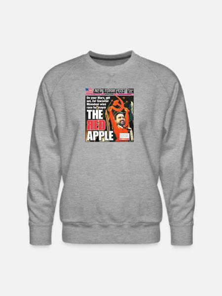 The Red Apple New York Post Zohran Mamdani  - Men's Premium Sweatshirt - heather grey