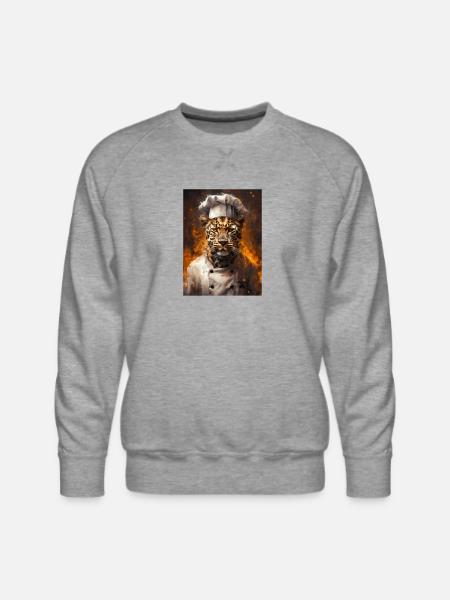 Chef Leopard - Men's Premium Sweatshirt - heather grey