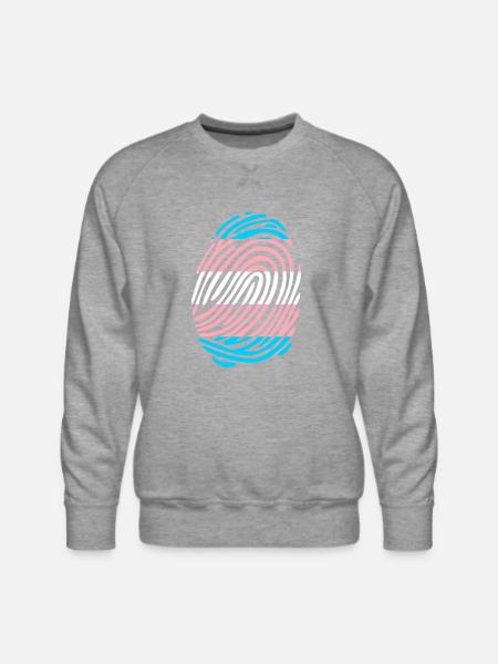 Trans Fingerprint - Men's Premium Sweatshirt - heather grey