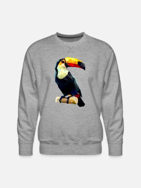 Polygonal Toucan - Men's Premium Sweatshirt - heather grey