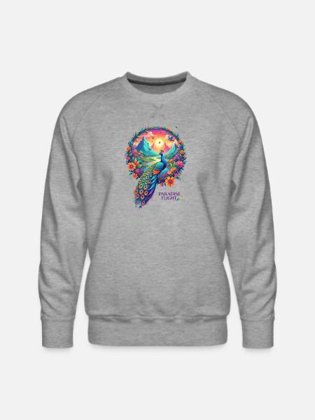 Paradise Flight Peacock - Men's Premium Sweatshirt - heather grey