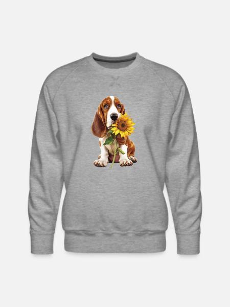Basset Hound - Men's Premium Sweatshirt - heather grey