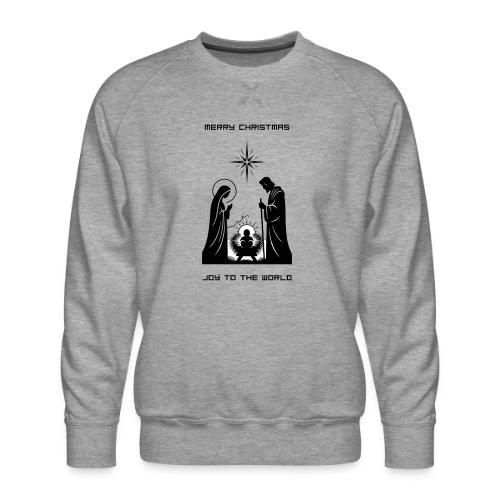 Joy to the World T-Shirt | Minimalist Nativity - Men's Premium Sweatshirt