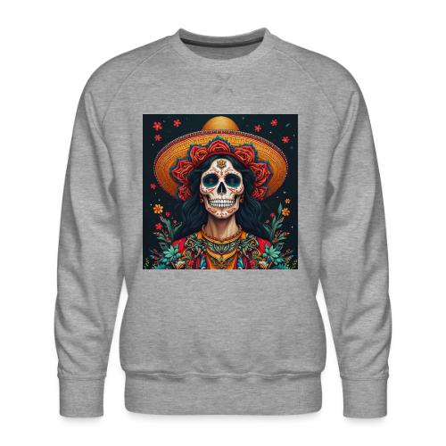 Charra Skull Art | Traditional Mexican Design - Men's Premium Sweatshirt