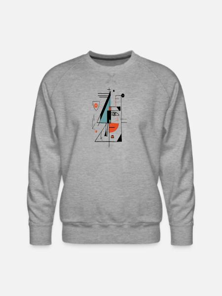 Unique face design - Men's Premium Sweatshirt - heather grey
